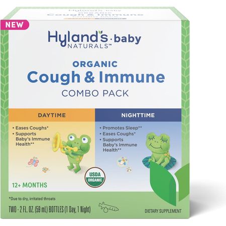 Hyland's Baby Organic Cough & Immune, Ages 12+ Months, Day & Night Combo Pack, 4 fl oz