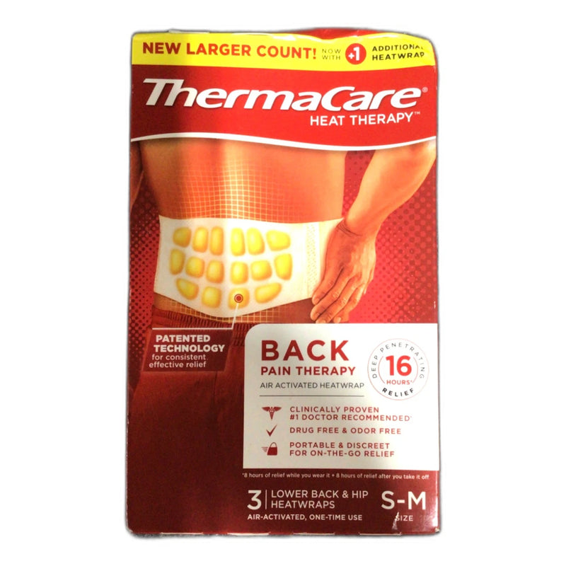 ThermaCare Back Pain Therapy Heatwraps Sz S-M 09/28 For Lower Exp 11/27 New