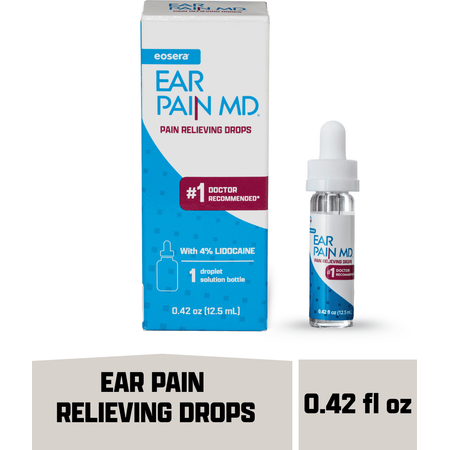 Eosera EAR PAIN MD Max Strength Lidocaine, Pain Relieving Drops, 0.42 fl oz