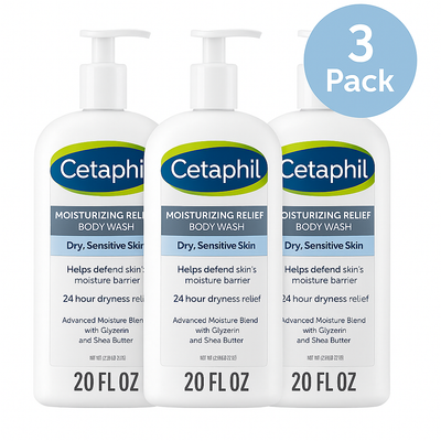 Cetaphil Relief Therapeutic Body Wash – Pack of 3 (20 oz each)