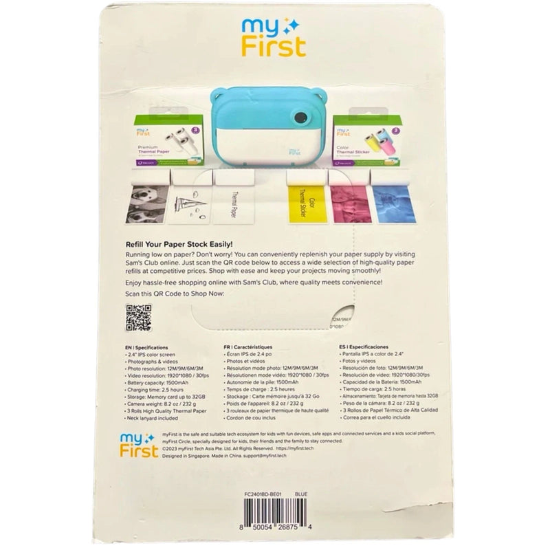 myFirst Camera Insta 2 Starter Bundle Blue Instant Print Kids Camera 12MP 1 Pack