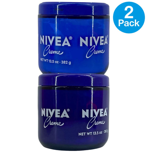 Nivea Creme Rich Moisturizing Body Face & Hands Cream Jar 13.5oz 2 Pack New