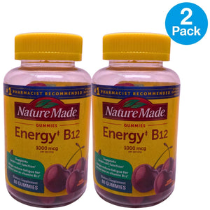 Nature Made Energy B12 Gummies 1000 mcg Brain Cell Support Cherry Exp 07/27