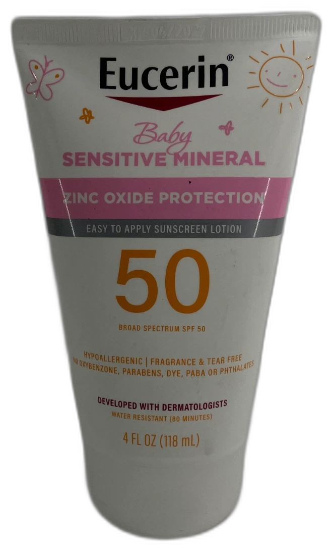 Eucerin Sun Sensitive Mineral Baby Sunscreen Lotion SPF Exp 04/27 Pack of 2 New