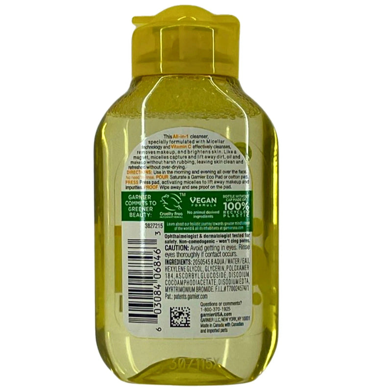 Garnier Micellar Cleansing Water Vitamin C 3.4 Oz 5 Pack New
