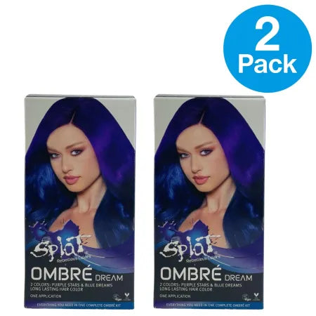 Splat Ombré Dream Hair Color Complete Kit Purple Stars & Blue Dreams 2 Pack Bund