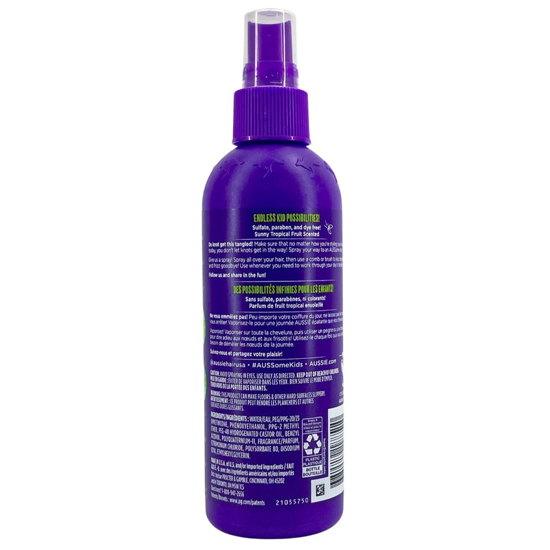 Aussie Kids Moist Detangler Spray Sunny Tropical Fruit Scented 8 FL OZ 6 Pack