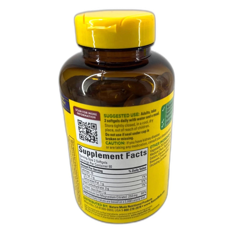 Nature Made Magnesium Citrate Softgels Dietary 240 Total Exp 02/27 Pack of 2 New