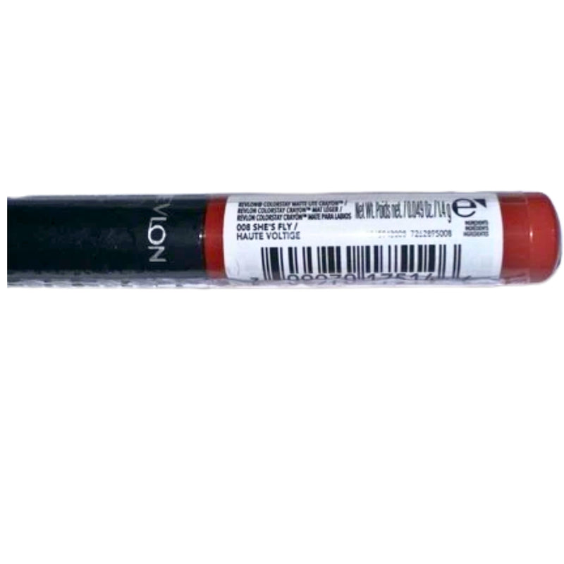 Revlon ColorStay Matte Lite Crayon Lipstick 008 She's Fly Red Longwear 0.049oz - 1 Pack