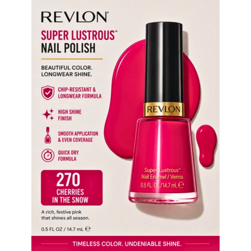 Revlon Super Lustrous Nail Enamel Polish 270 Cherries in the Snow 0.5 fl oz - 1 Pack