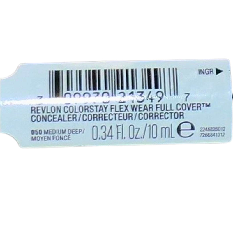 Revlon ColorStay Flex Wear Full Coverage Concealer 24HR, 050 Medium Deep 0.34oz - 1 Pack