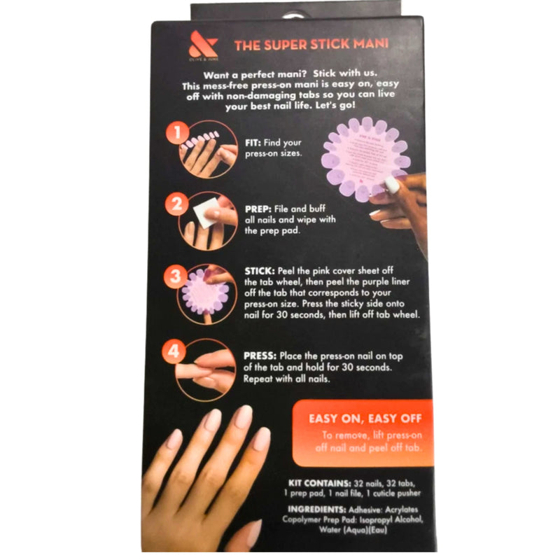 Olive & June Super Stick Mani Extra Short Round Press-On Tabs, Pumpkin Party, 32 Ct - 1 Pack