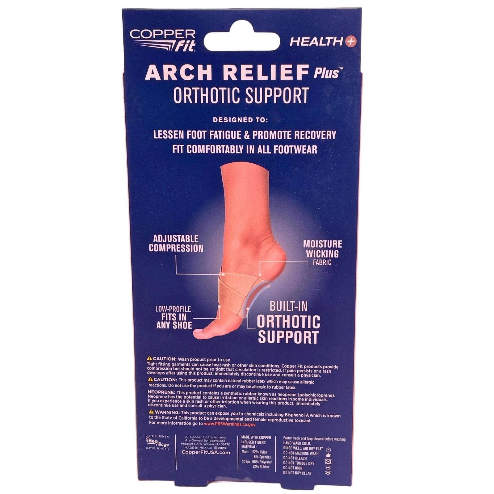 Copper Fit Arch Relief Plus Orthotic Support One Size 2 Pack New