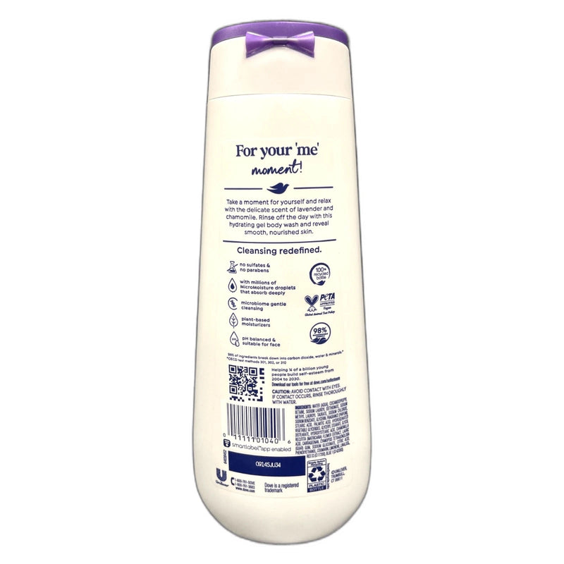 Dove Body Wash Relaxing Lavender Chamomile 20oz Pack of 3 New