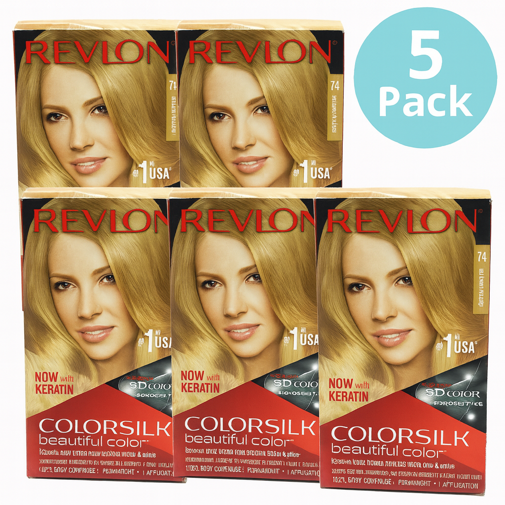 Revlon Colorsilk Beautiful Color 74 Medium Blonde Hair Dye 5 Pack New 1