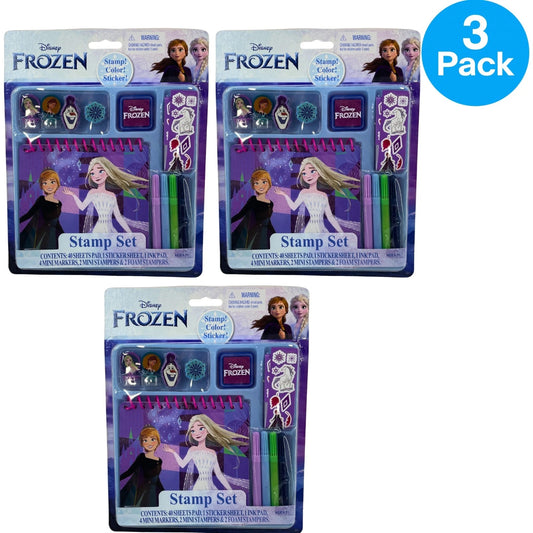 Disney Frozen Elsa Anna Stamp and Activity Kit 3 Pack New