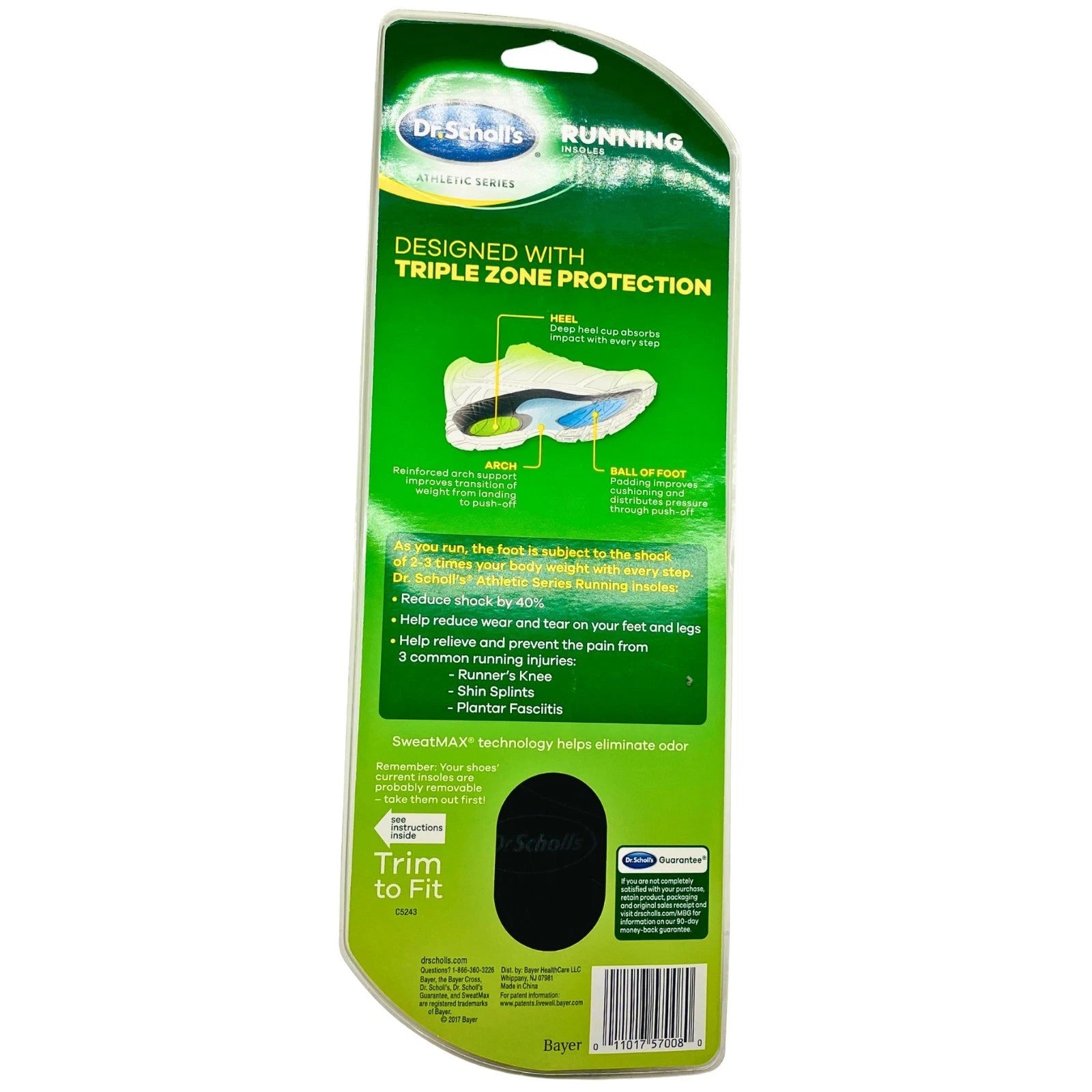 Dr. Scholl’s Running Insoles Men’s Size 7.5–10 1 Pair New