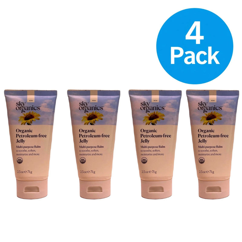 Sky Organics USDA Organic Petroleum-Free Jelly Multi-purpose Balm - 4 Pack