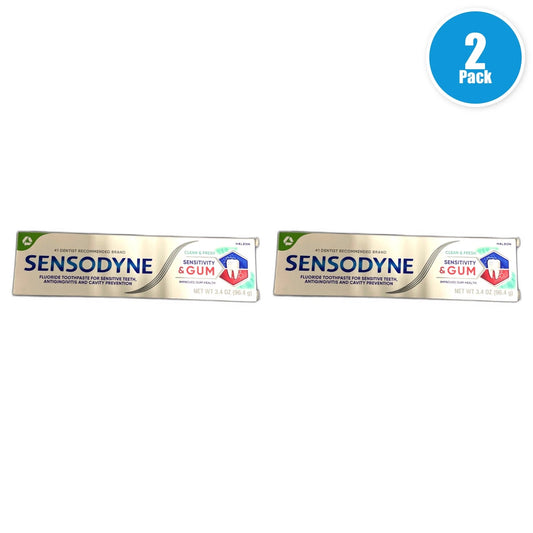 Sensodyne Clean Fresh Sensitivity Gum Toothpaste 3.4oz Exp 08/27 Pack of 2 New