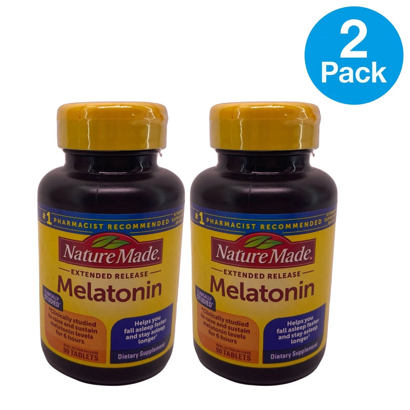 Nature Made Melatonin 4mg Extended Release 90 Tablets 2 Pack New Exp 08/27