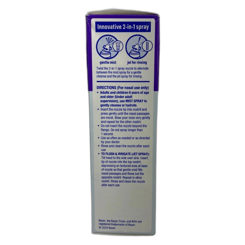 Afrin Saline Burst Moisturizing Daily Nasal Mist 5.0oz Exp 12/27 Pack of 2 New