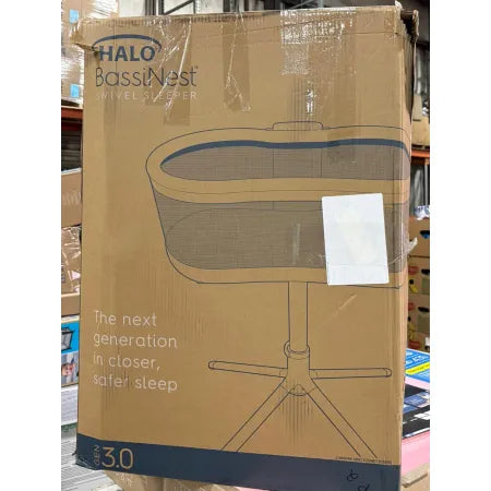 HALO BassiNest Luxe Swivel Sleeper - Dove Grey Tweed, 2-in-1, 360° Rotation