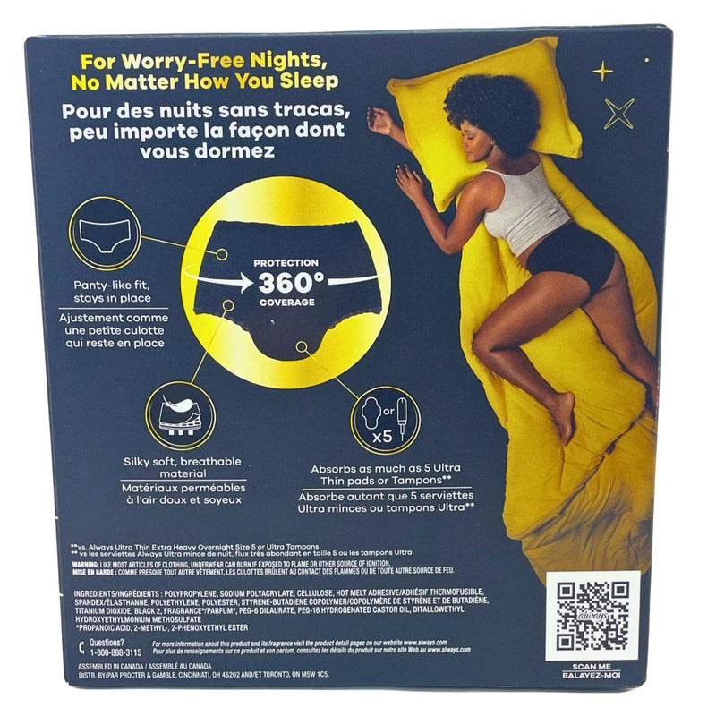 Always ZZZ Disposable Period Underwear Overnight S/M Scented 7ct 2 Pack New