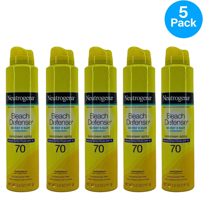 Neutrogena SPF 70 Sunscreen Spray 5oz 5 Pack New Exp 09/2026