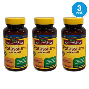 Potassium Gluconate Mineral Supplement 100 Capsules Non Exp 01/30 Pack of 3 New