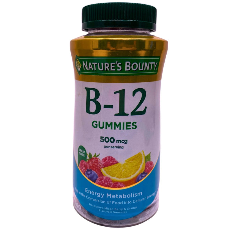 Nature's Bounty B-12 Gummies 500 mcg Energy Metabolism Support 160 Ct Exp 11/26