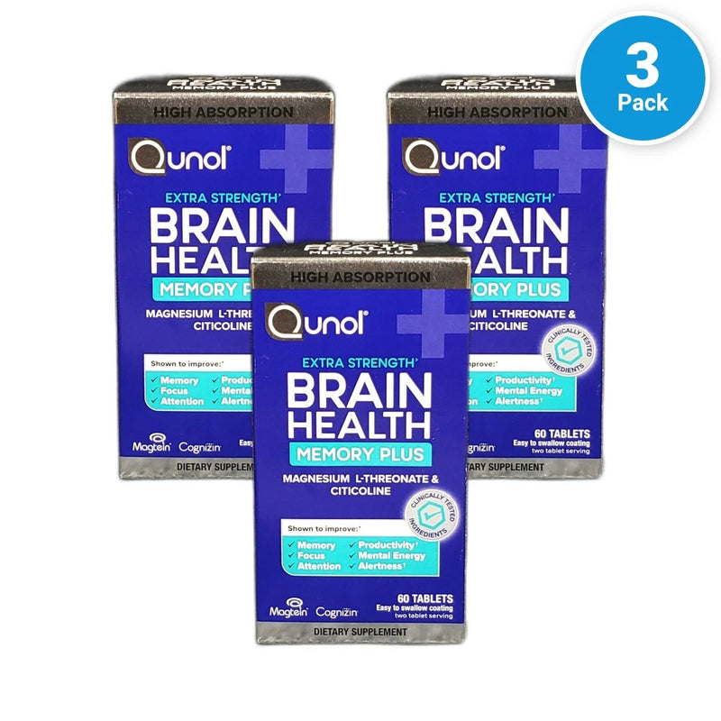 Qunol Extra Strength Brain Health Memory 60 180 Total Exp 02/27 Pack of 3 New