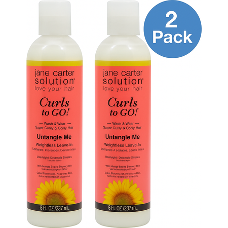 Jane Carter Curls to Go Untangle Me Leave-In Conditioner 2 Pack – 8 oz – New