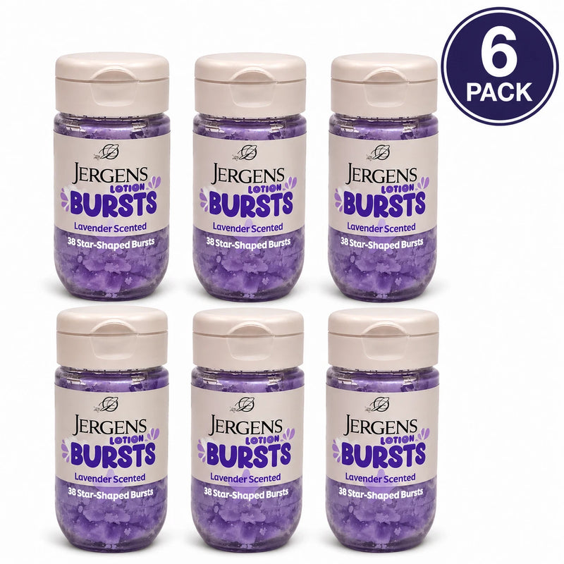 Jergens Lotion Bursts Lavender Scented 38 Star-Shaped Bursts Moisturizer 6 Pack
