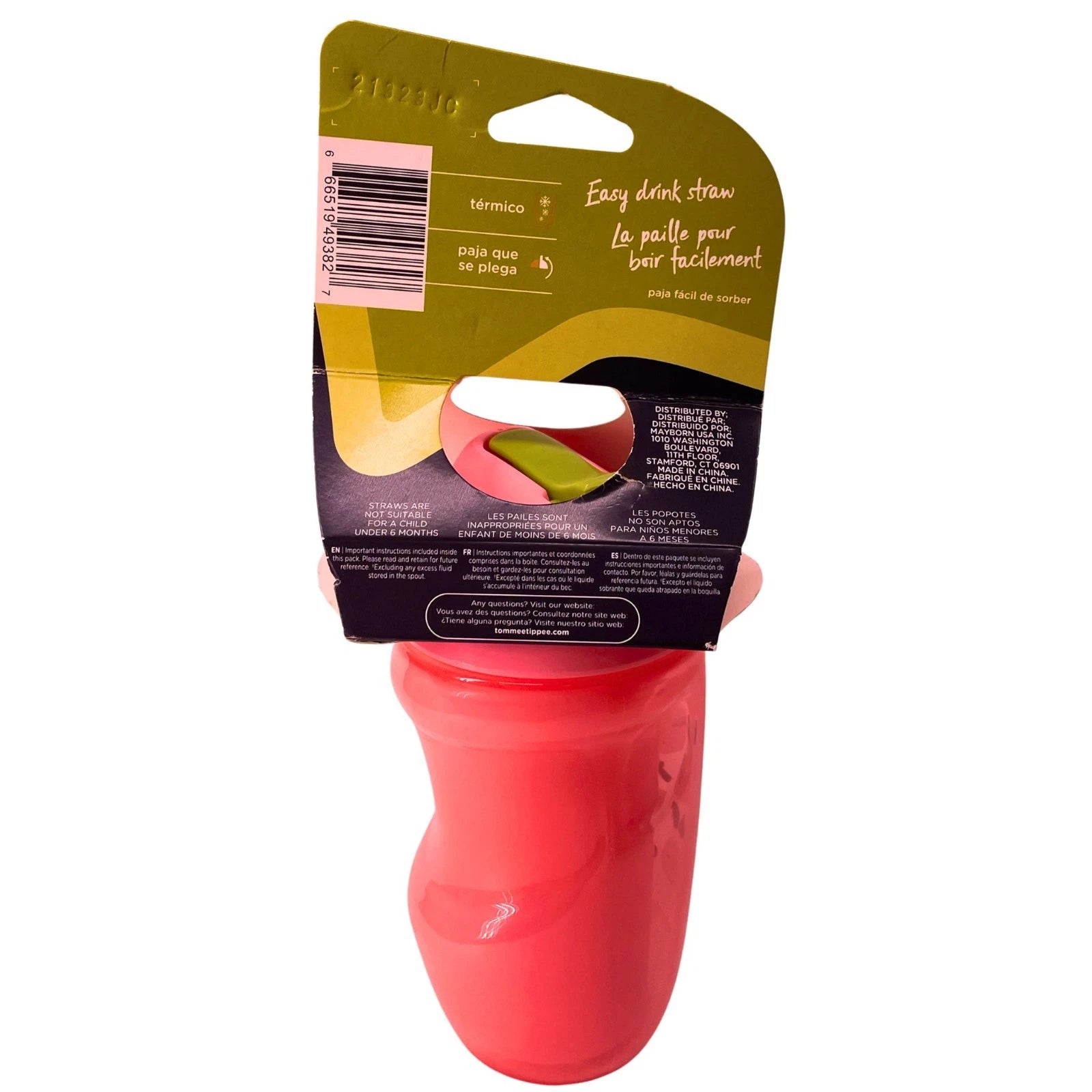 Tommee Tippee Insulated Straw Cup 9oz 12M+ 2 Pack BPA Free New