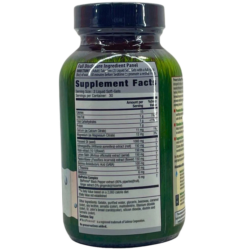 Irwin Naturals Power to Sleep PM 6 mg Melatonin 60 Liquid Soft-Gels 1 Pack New