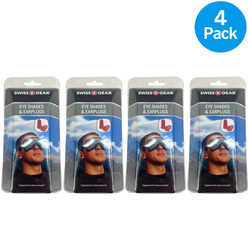 SwissGear Eye Shades & Earplugs Travel Sleep Kit 4 Pack New