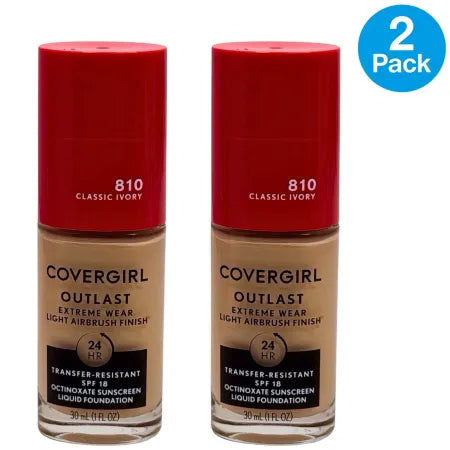 CoverGirl Outlast 810 Classic Ivory SPF18 1oz 2 Pack New Exp:06/2026