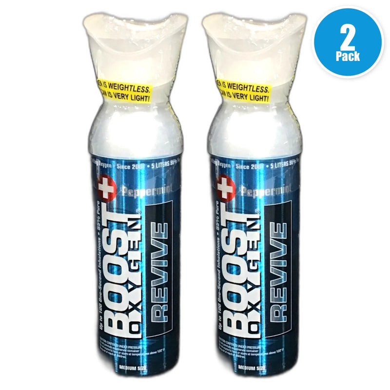 Boost Oxygen 5 Liter Canned Oxygen Bottle Menthol Pack of 2 New