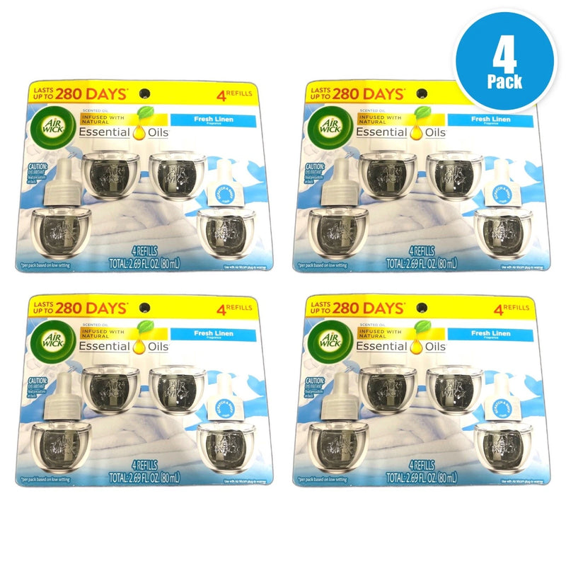 Air Wick Scented Oil 4 Refills Fresh Linen 2.69oz Pack of 4 New