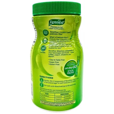 Benefiber Prebiotic Fiber Supplement 500g (125 Servings) – Clear & Taste-Free 2