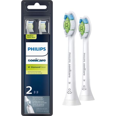 Philips Sonicare Diamondclean Replacement Toothbrush Heads, HX6062/65, Brushsync™ Technology, White 2-pk