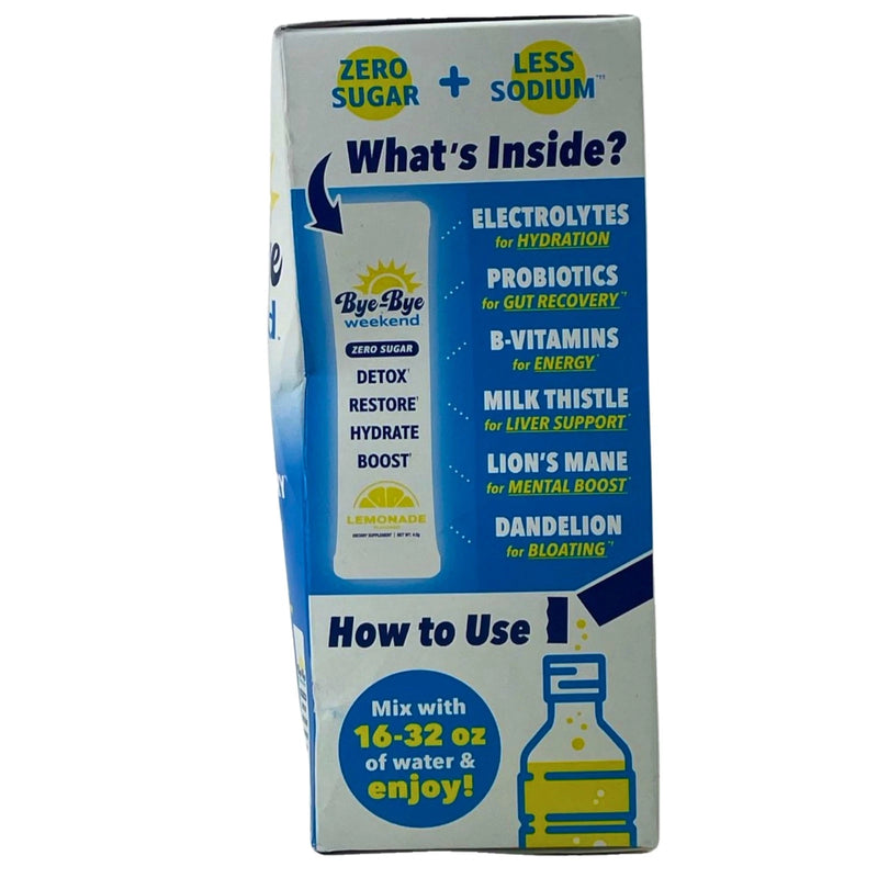 Bye-Bye Weekend Bloating Gut Recovery Hydration Lemonade 10 Packets 2 Pack New