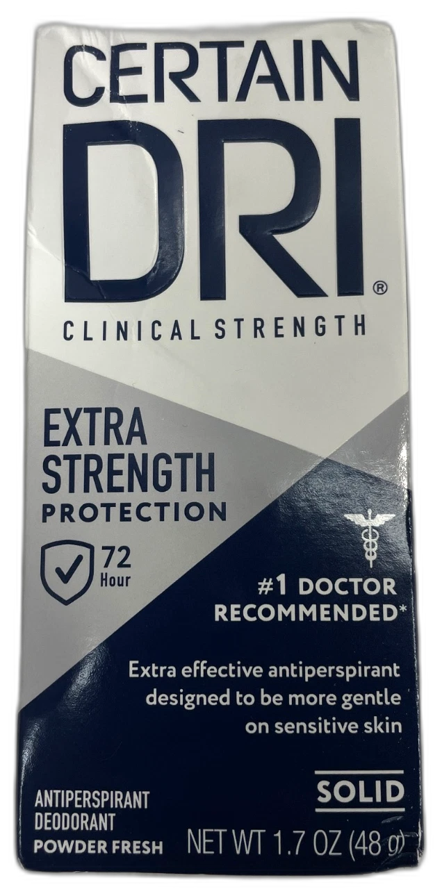 Certain Dri Solid Stick Antiperspirant Deodorant Exp 07/27 Pack of 3 New