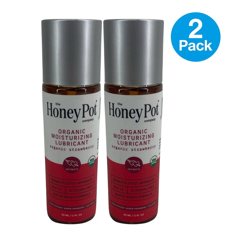 The Honey Pot Organic Strawberry Moisturizing Lubricant 2 Fl Oz 2 Pack New