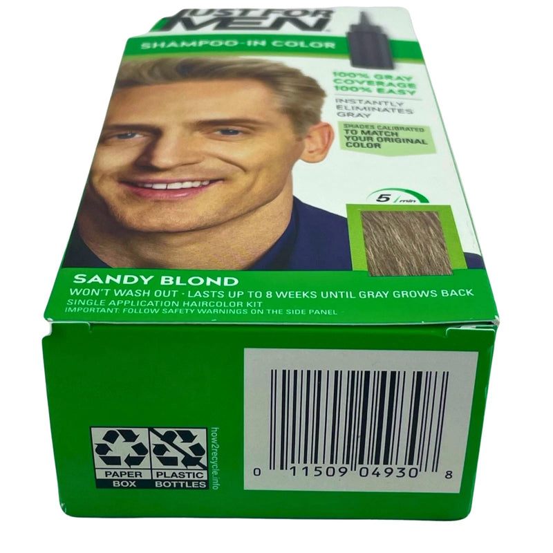 Just For Men Shampoo-In Color Haircolor H-10 Sandy Blond Gray Coverage 3 Pack