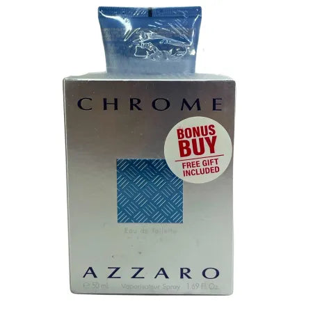Azzaro Chrome Eau de Toilette 1.69 oz & Hair and Body Shampoo 2.53 oz Gift Set 1
