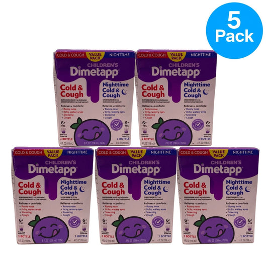 Dimetapp Children's Cold Cough Nighttime 8oz bottle 5-pack expiring 03/27