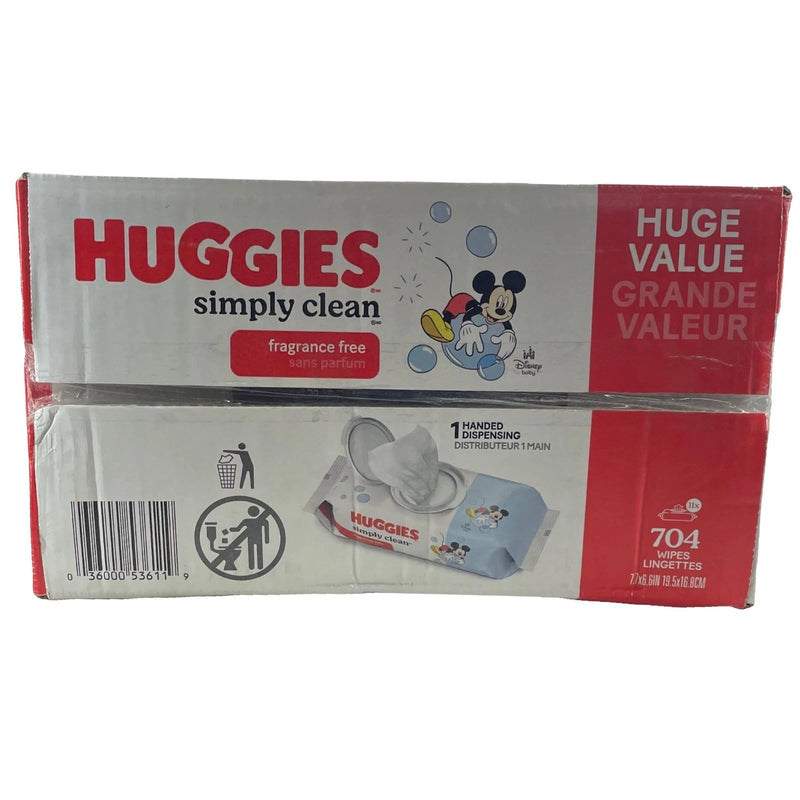 Huggies Simply Clean Fragrance Free Baby Wipes 704 Count Box Damaged New