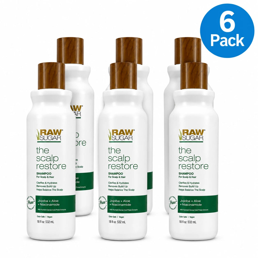 Raw Sugar The Scalp Restore Shampoo - Jojoba + Aloe + Niacinamide - 18oz 6 Pack