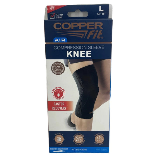 Copper Fit Air Knee Compression Sleeve L 14-16 in Black New